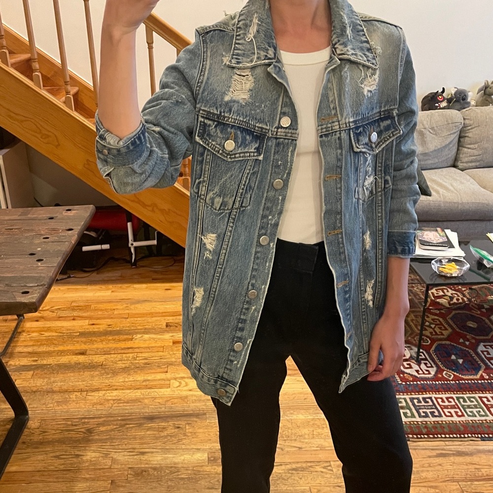 Washborn distressed denim jacket